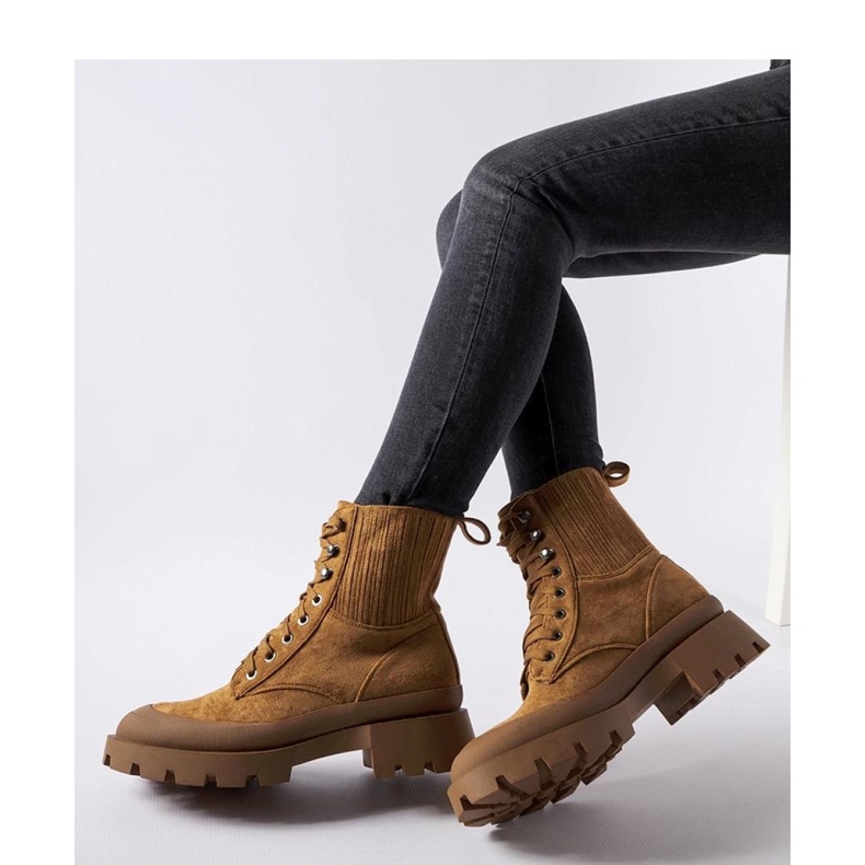 Hnědé eko semišové kozačky značky Orson - Solea hnědý 1