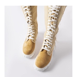 Boty Palmer zateplené béžovou látkou - Solea béžový 1