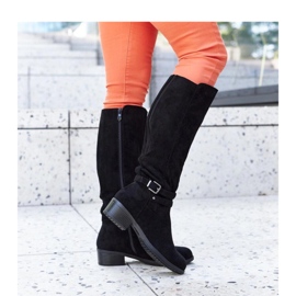 Černé zateplené eko-semišové boty Aldisio - Solea černá 1