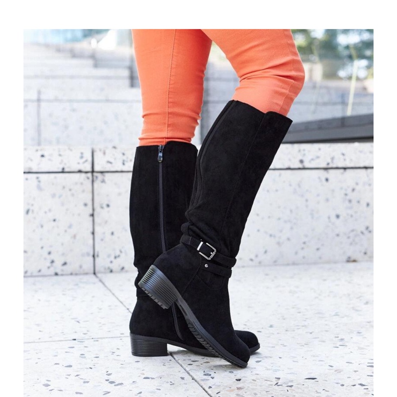 Černé zateplené eko-semišové boty Aldisio - Solea černá 1