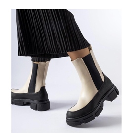 Béžové a černé nazouvací kotníkové boty Faisal - Solea béžový 1 Béžové a černé nazouvací kotníkové boty Faisal - Solea béžový 1