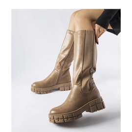 Hnědé zateplené ploché kozačky od Ceredano - Solea hnědý 1