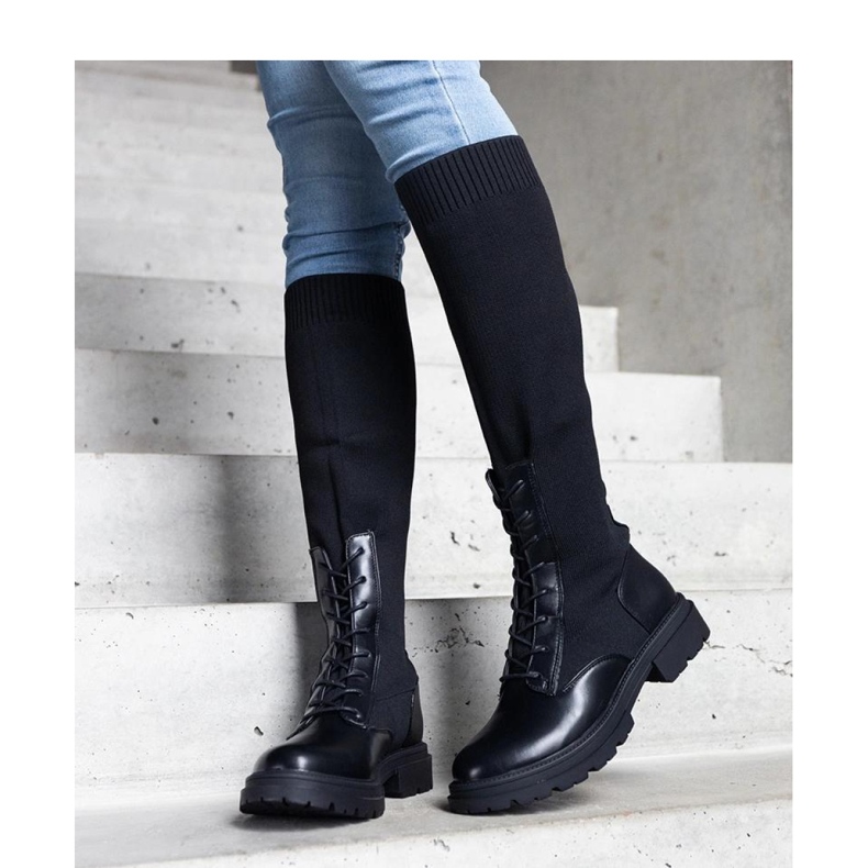 Černé nazouváky s elastickým svrškem Luana - Solea černá 1