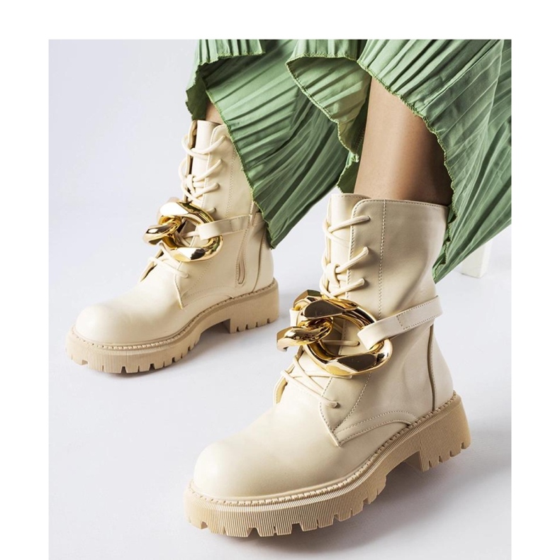 Béžové turistické boty s řetízkem Galar - Solea béžový 1