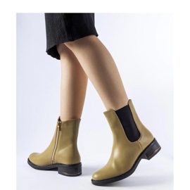 Olivově zateplené klasické holínky Bagnoro - Solea zelená 1