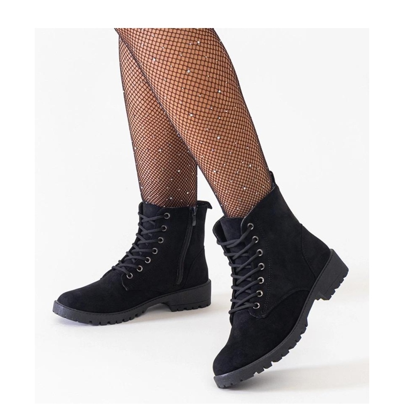 Černé pracovní boty z ekologického semiše černá 1