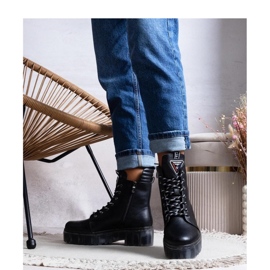 Černé kozačky, přírodní kůže černý 1