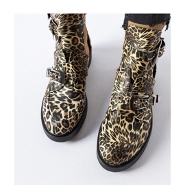Kozačky s výřezy s leopardím vzorem černý 1