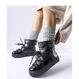 Černé zateplené sněhule s gumičkou černý 1