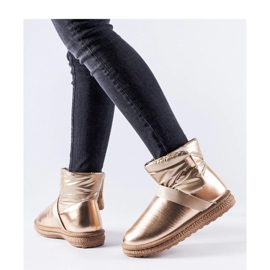 Hnědé lesklé krátké sněhule od Delaune - Solea hnědý 1 Hnědé lesklé krátké sněhule od Delaune - Solea hnědý 1