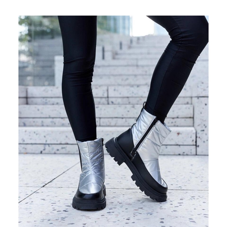 Galvani - Solea metalické zateplené sněhule šedá 2 Galvani - Solea metalické zateplené sněhule šedá 2