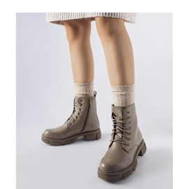 Šedohnědé zateplené dělnické boty Cunningham - Solea hnědý 1