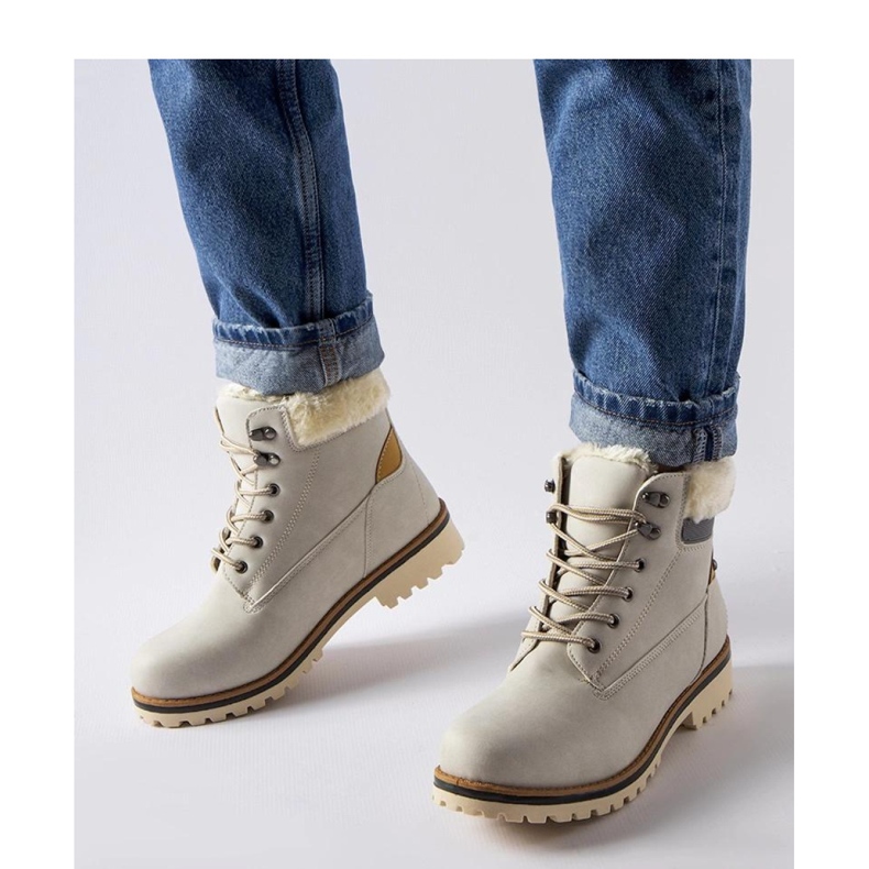 Šedé zateplené boty Montalbino - Solea šedá 1