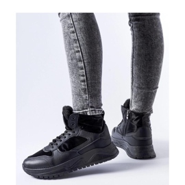 Černé zateplené vysoké tenisky Malles - Solea černá 1