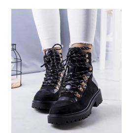 Černé zateplené pracovní boty, Leneo - Solea černý 1