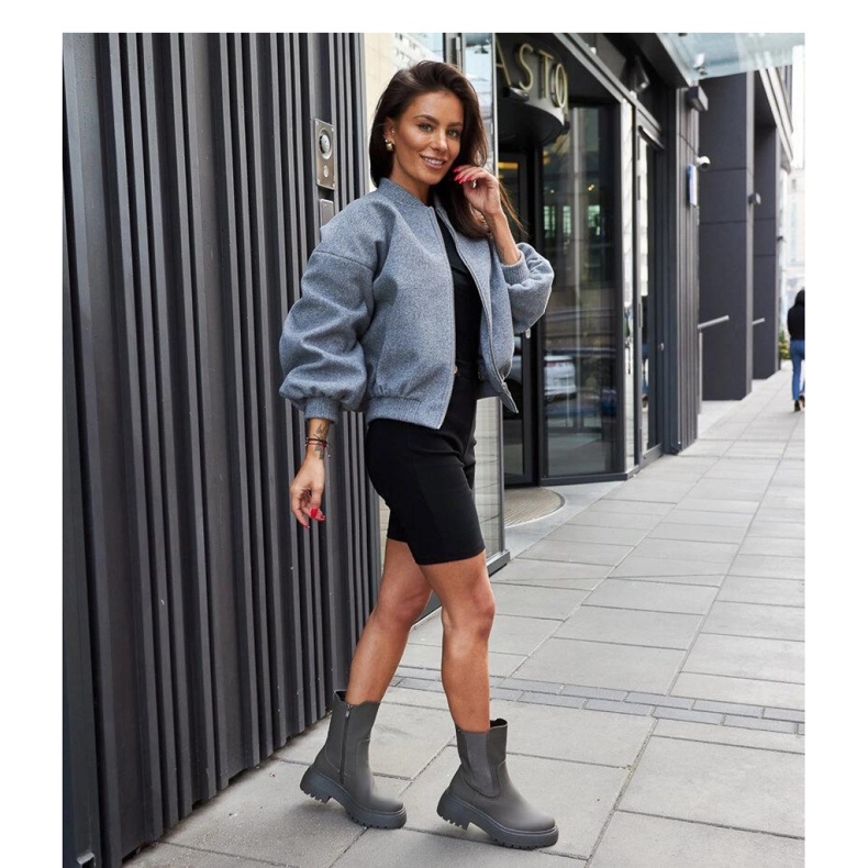 Zelené zateplené boty na platformě zelená 1