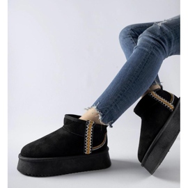 Černé sněhule na platformě černý 1