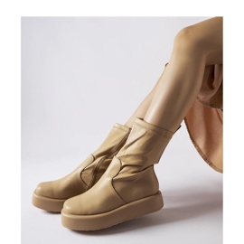 Béžové boty na platformě béžový 1