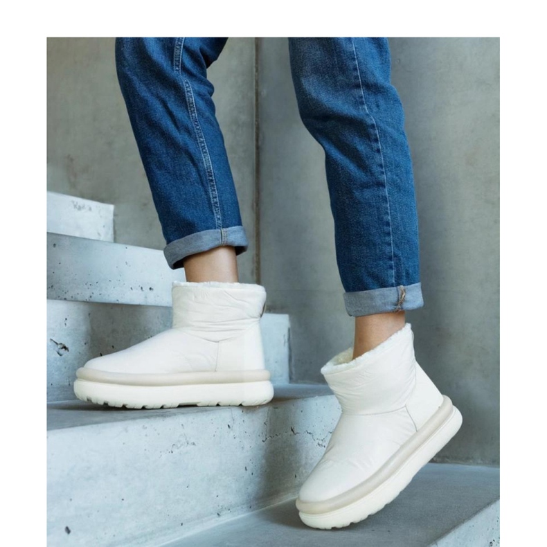 Béžové teplé sněhule na platformě béžový 2