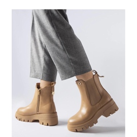 Béžové zateplené ozdobné kotníkové boty béžový 1