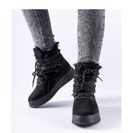 Černé sněhule na platformě černá 1