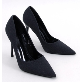 Lesklé vysoké podpatky s černými částicemi 1