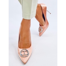 Vysoké podpatky s křišťálovým zdobením Champagne růžový 1