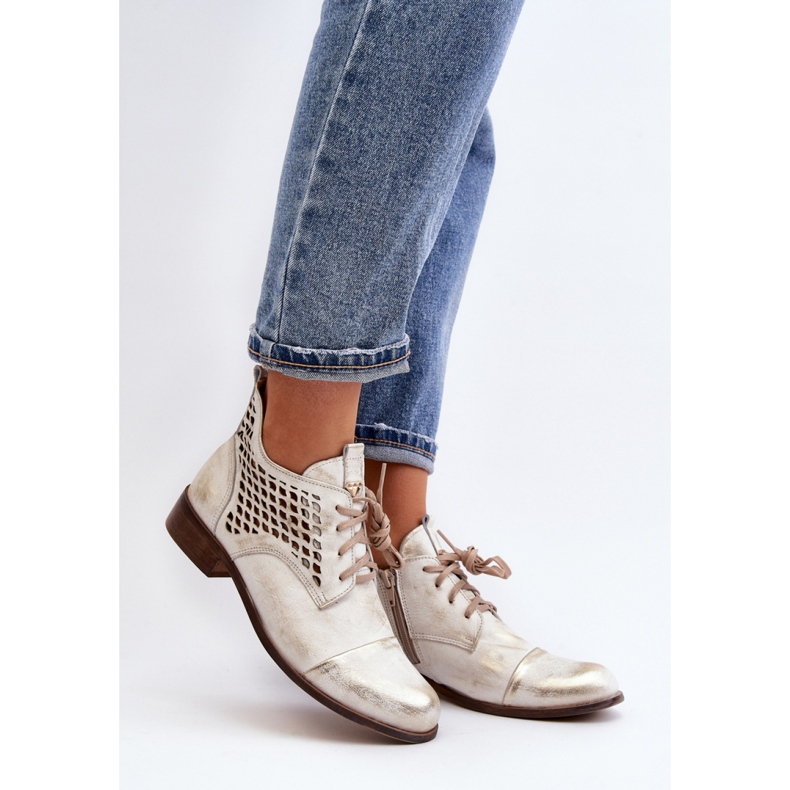 Prolamované boty Model Zazoo 2878/004 Zlatá zlatý 1 Prolamované boty Model Zazoo 2878/004 Zlatá zlatý 1