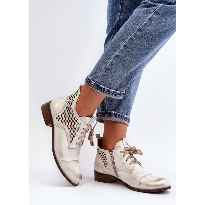 Prolamované boty Model Zazoo 2878/004 Zlatá zlatý 2 Prolamované boty Model Zazoo 2878/004 Zlatá zlatý 2