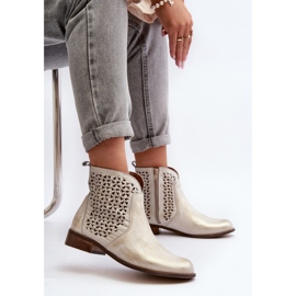 Prolamované boty Zazoo Gold žlutá 1