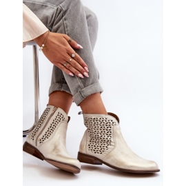 Prolamované boty Zazoo Gold žlutá 2