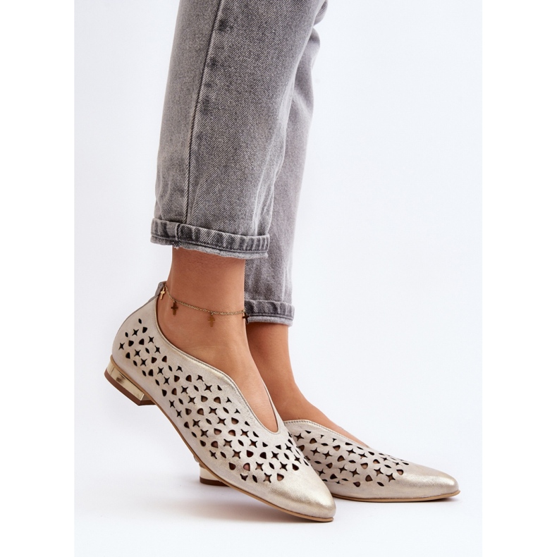 Prolamované boty Balerína Model Zazoo Gold zlatý 1