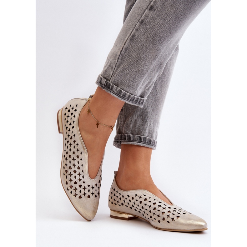 Prolamované boty Balerína Model Zazoo Gold zlatý 2