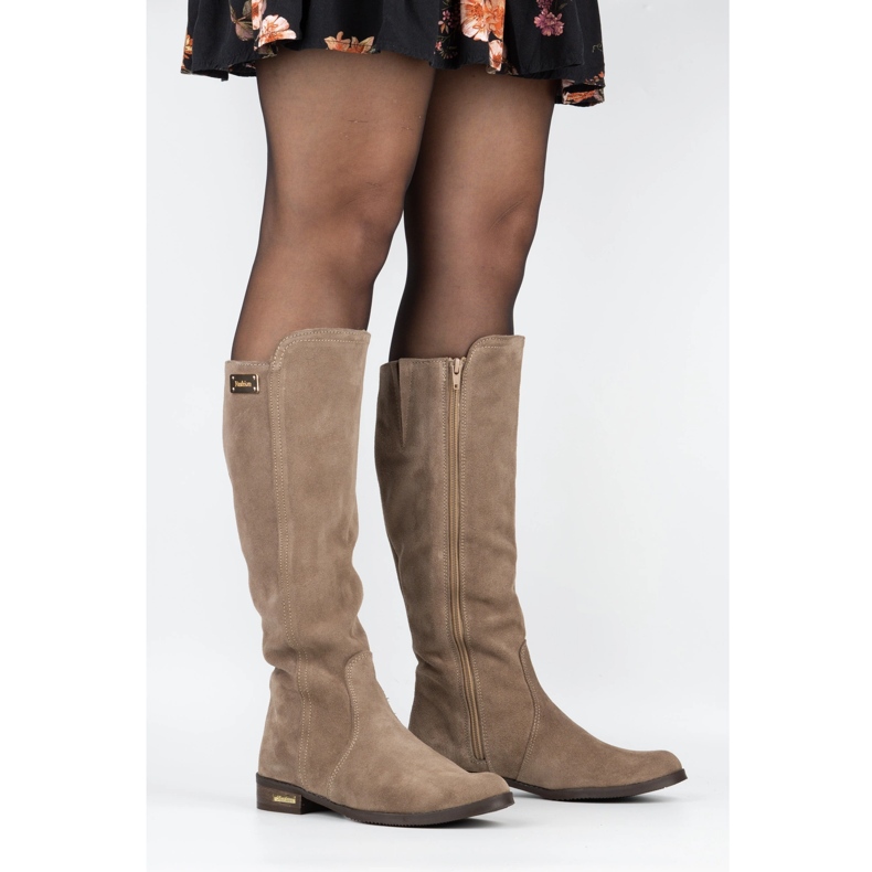 Olivier Módní kozačky Klara béžové béžový 3