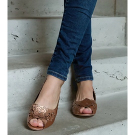 Zlaté prolamované balerínky s otevřenou špičkou zlatý 1