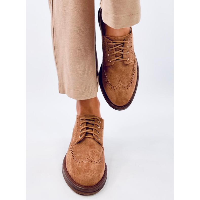 Oxfords Camel High Heels hnědý 1