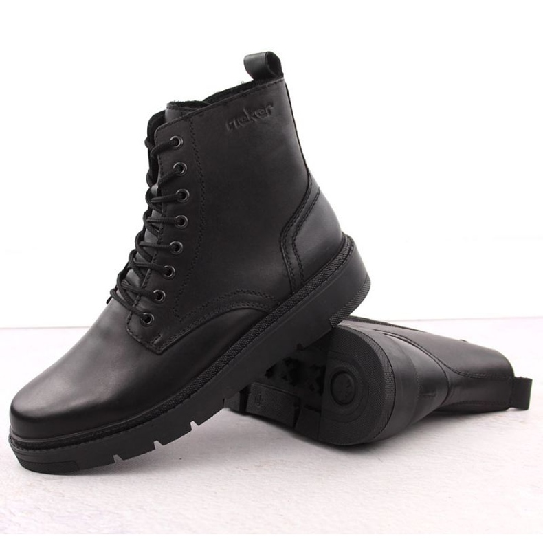 Pánské kožené boty izolované Rieker 30101-00 RKR751 Black černý 2