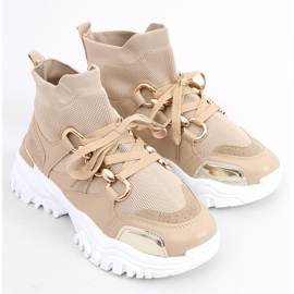 Sneaks tenisky pro béžové kostky/khaki se zlatými dekoracemi béžový 1 Sneaks tenisky pro béžové kostky/khaki se zlatými dekoracemi béžový 1
