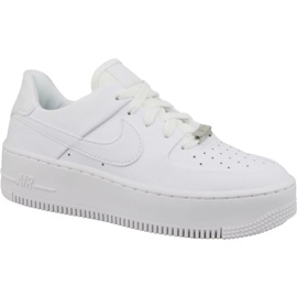 Bílé kožené boty Nike Air Force 1 Sage Low AR5339-100 bílý 4