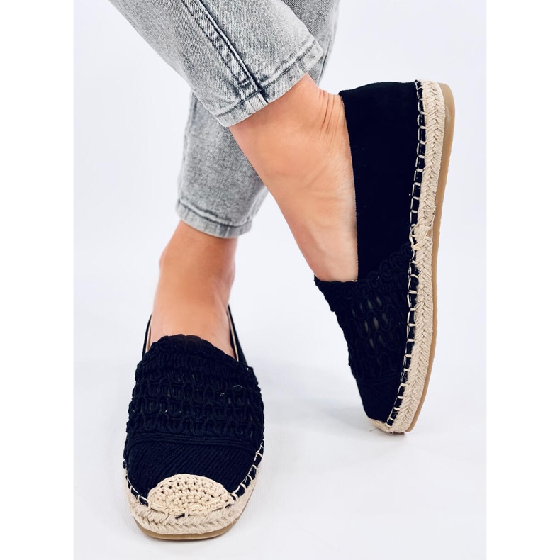 Espadrilles dámské krajkové černé černý 1