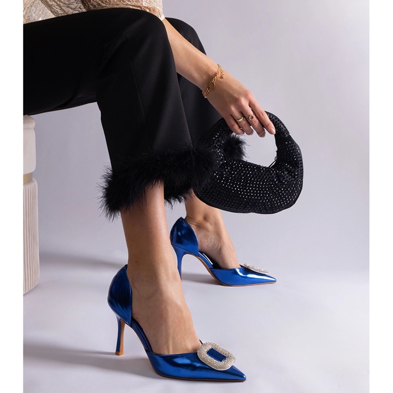 Modré jehlice zdobené zirkony modrý 2