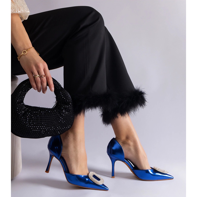 Modré jehlice zdobené zirkony modrý 1