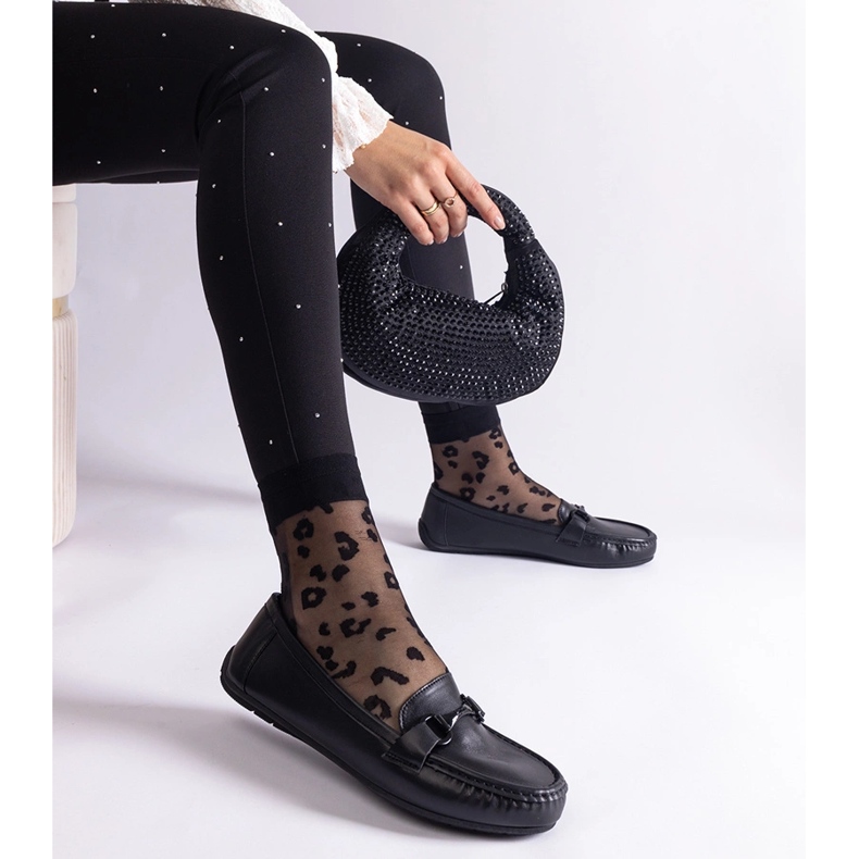 Černé klasické mokasíny vyrobené z eko kůže černá 1