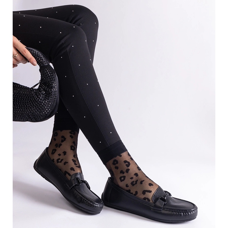 Černé klasické mokasíny vyrobené z eko kůže černá 2