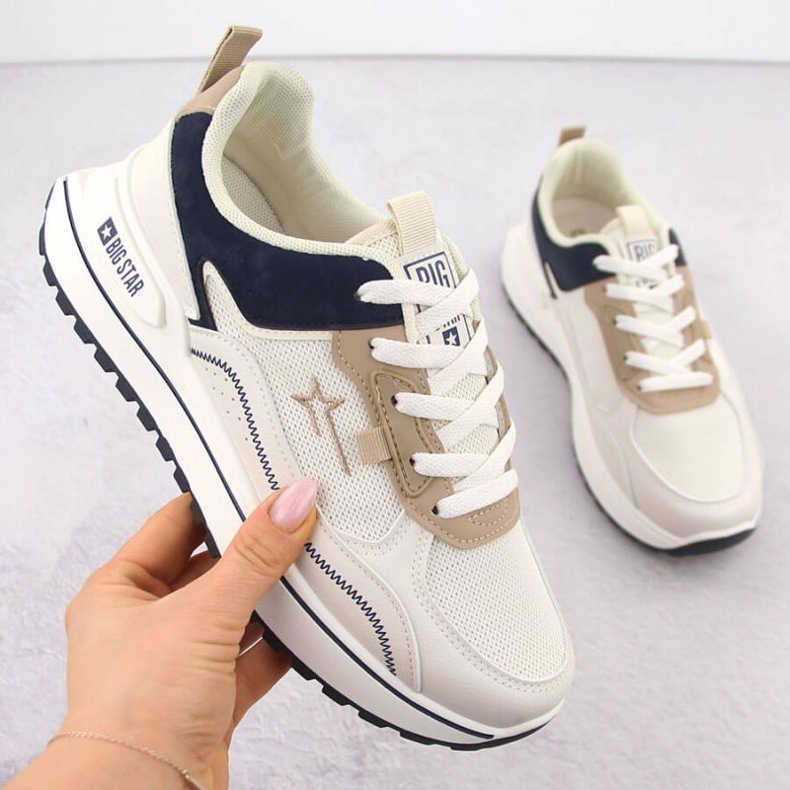 Big Star Dámská sportovní bota velká hvězda NN274A092 WHITE béžový 1