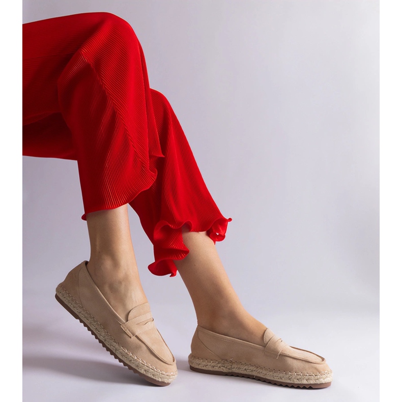 Beige sklouzl espadrilles na platformě béžový 1