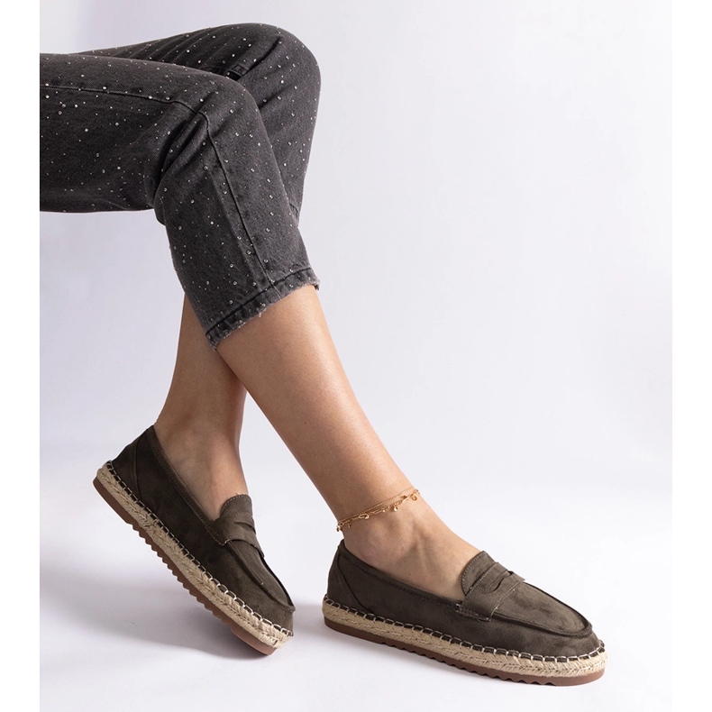 Zelený posuvný espadrilles na platformě zelená 2 Zelený posuvný espadrilles na platformě zelená 2