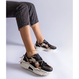 Černé tenisky zdobené zirkonovou šňůrkou černá 1