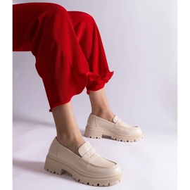 Béžové dámské mokasíny z eko kůže béžový 1