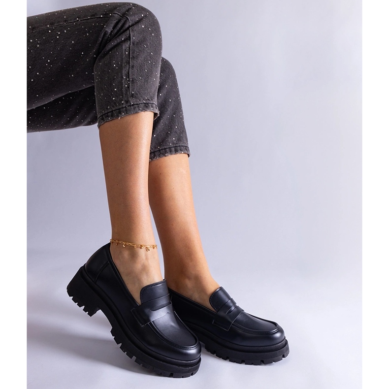 Černé mokasíny z ekokůže černá 2